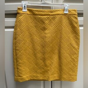 Banana Republic Mustard Textured Pencil Skirt